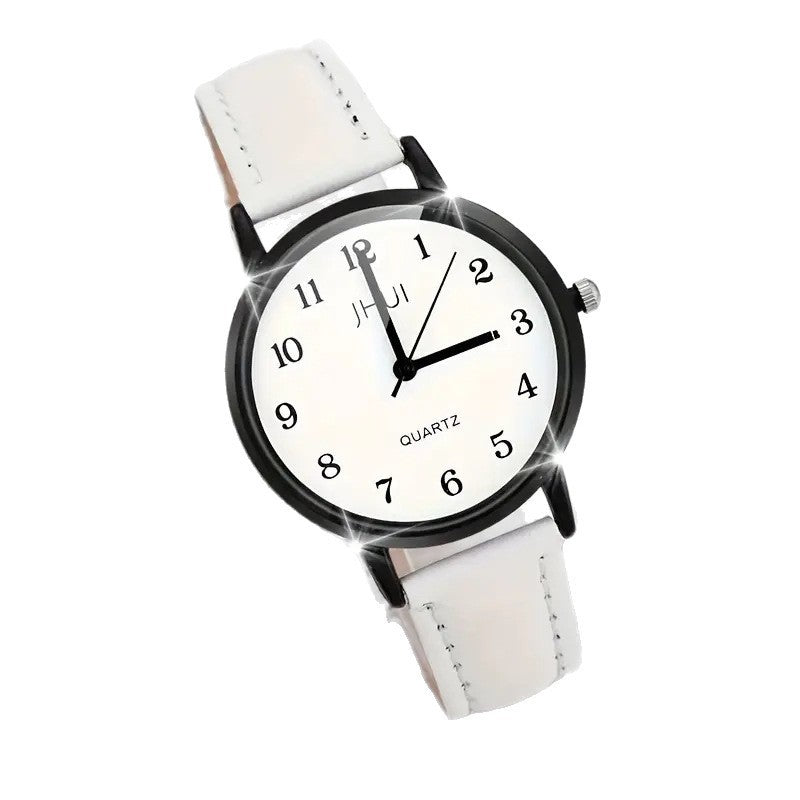 Foreign Trade Hot-Selling Fashion Digital Matte Women's Watch Female Watch Women's Model Wristwatch Leather Strap Quartz Watch Student Watch