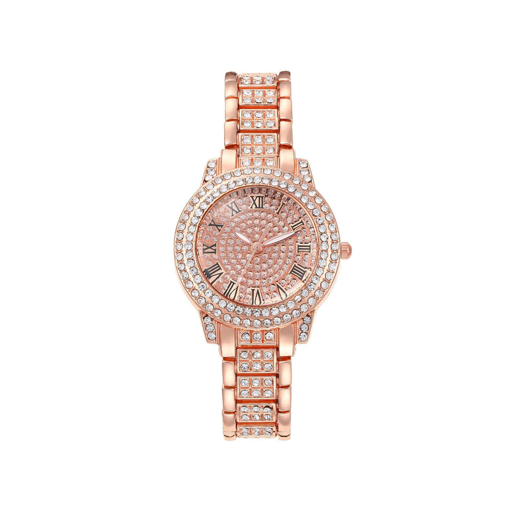 Factory In-Stock Diamond-Studded Roman Pattern Women's Watch Starry Sky Diamond-Studded Quartz Fashion Women's Watch Bracelet Treasure Bowl