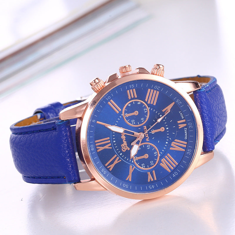 Cross-Border Hot-Selling Watches geneva Belt Women's Quartz Watch Classic Multi-Color Optional Women's Watch