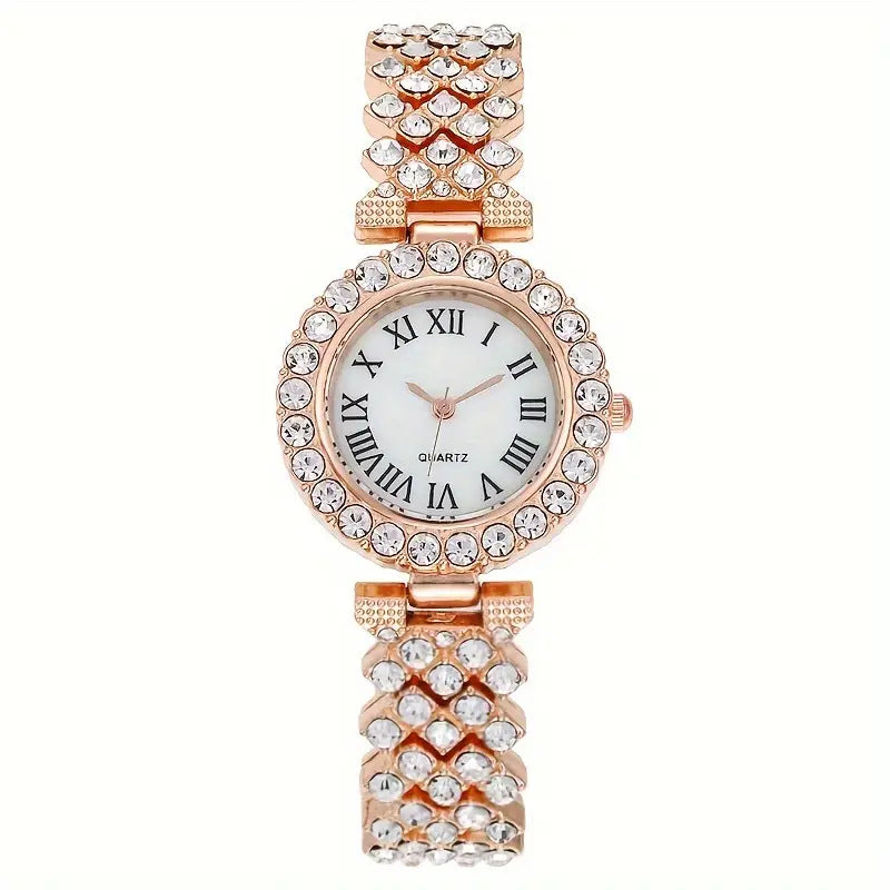 Cross-Border Hot-Selling Alloy Women's Bracelet Watch with Diamonds Trendy Decorative Watch Women's High-End Quartz Watch