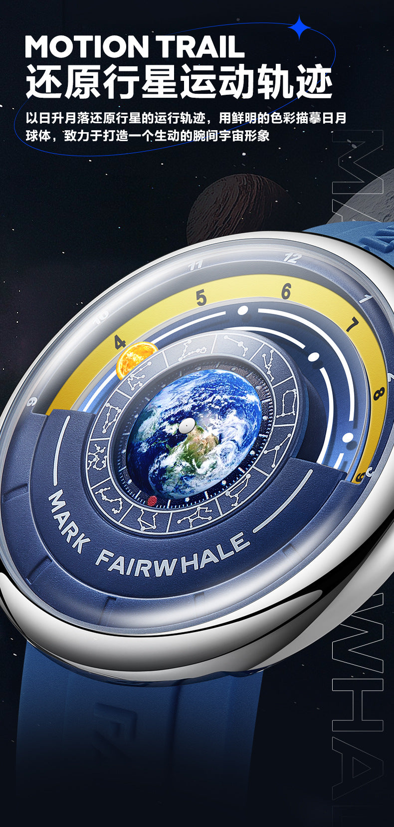 Mark Huafei Mark Fairwhale Watch Brand Trendy Cool Fashion Quartz Watch Wholesale Hot-Selling Watch