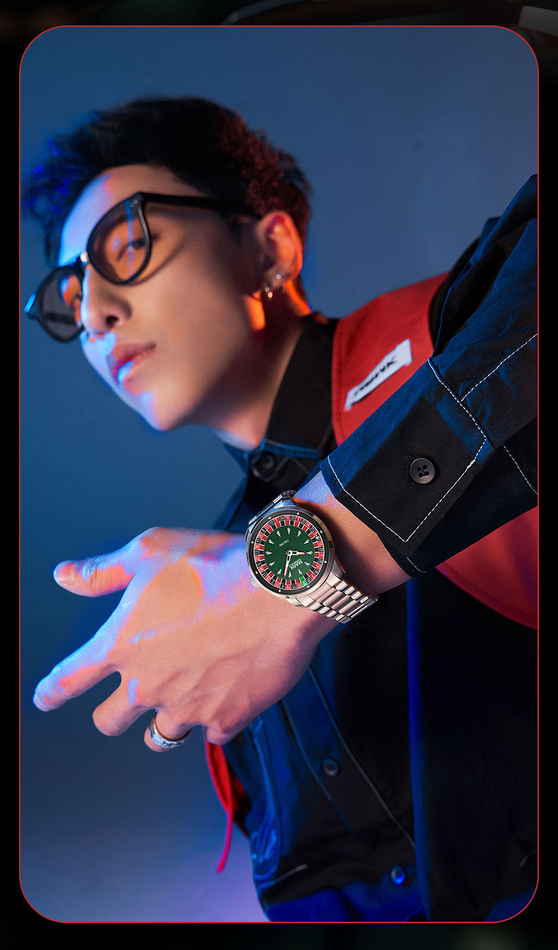 Mark Huafei/Mark Fairwhale Watch Brand Roulette Rotatable Watch Cross-Border Men's Quartz Watch