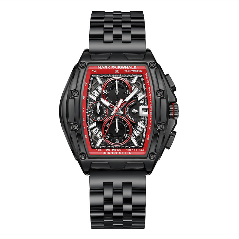 Mark Huafei Mark Fairwhale Brand multifunctional luminous chronograph skeleton hot-selling waterproof quartz watch