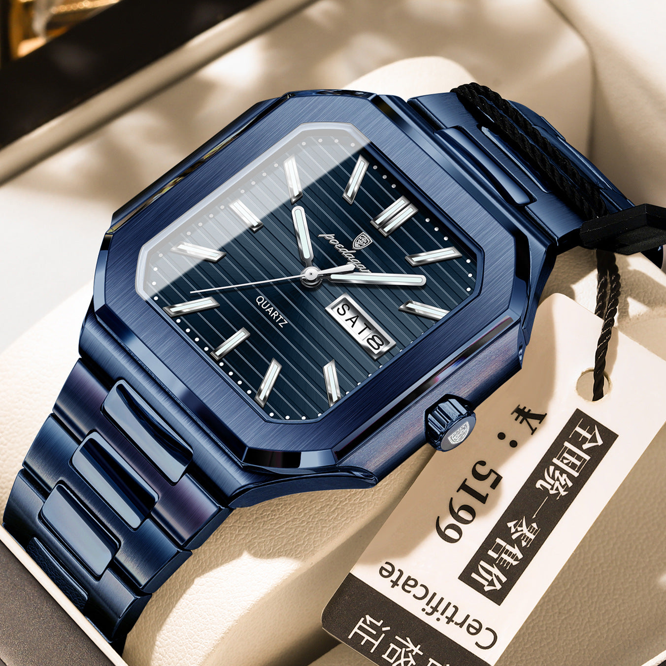 Swiss Brand Dual Calendar Watch for Men Waterproof Luminous Luxury Quartz Watch Live Streaming Foreign Trade Hot Item Dropshipping