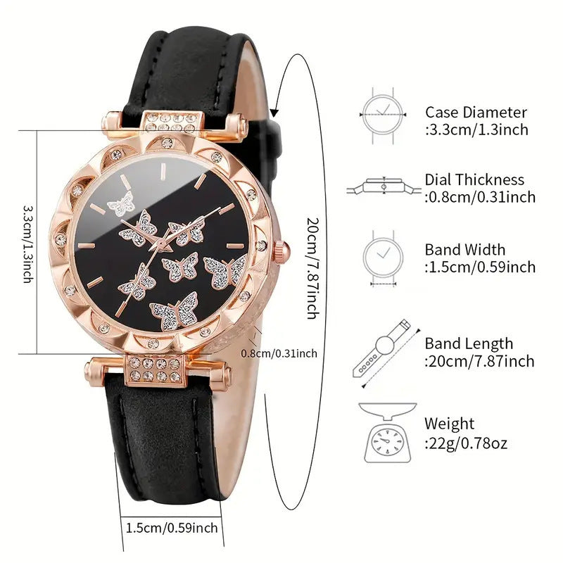New TikTok Hot-Selling Women's Watch Fashionable and Unique Simple Wristwatch Butterfly Digital Belt Watch Wholesale