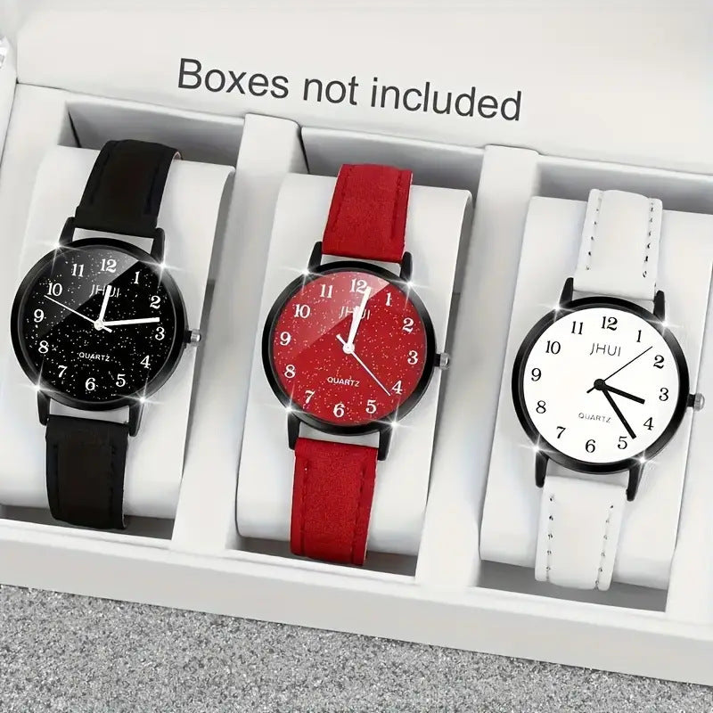 Foreign Trade Hot-Selling Fashion Digital Matte Women's Watch Female Watch Women's Model Wristwatch Leather Strap Quartz Watch Student Watch