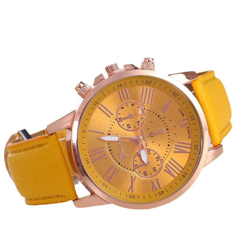 Cross-Border Hot-Selling Watches geneva Belt Women's Quartz Watch Classic Multi-Color Optional Women's Watch