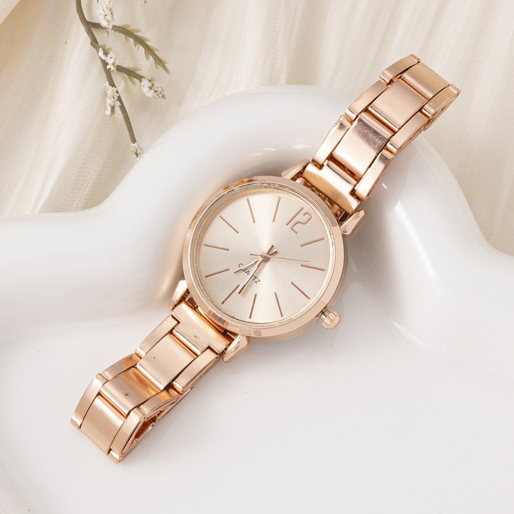 Wholesale Cross-Border Foreign Trade Hot-Selling Casual Fashion Women's Steel Band Watch Simple Digital Scale Student Quartz Wristwatch