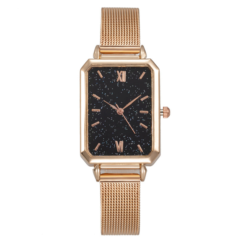 Live Streaming Hot-Selling Retro Elegant Women's Watch High-Value High-End Retro Small Square Quartz Wristwatch Wholesale