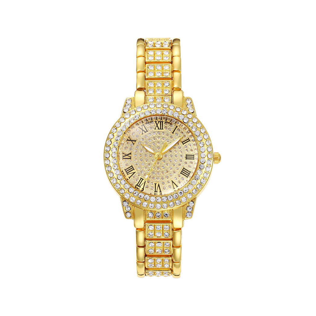 Factory In-Stock Diamond-Studded Roman Pattern Women's Watch Starry Sky Diamond-Studded Quartz Fashion Women's Watch Bracelet Treasure Bowl