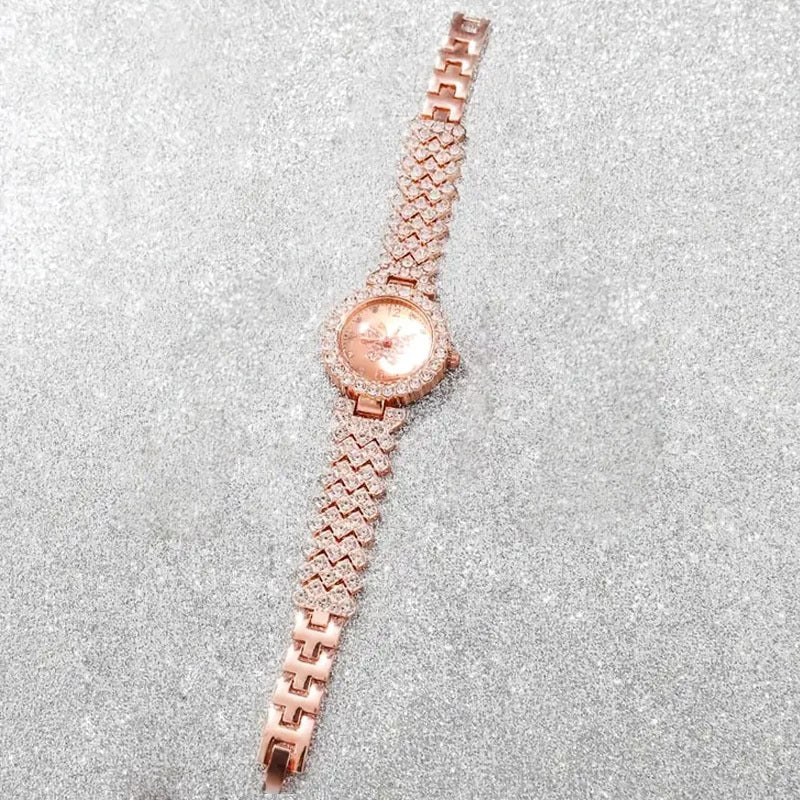 Foreign Trade Hot-Selling Fashion Diamond-Studded Women's Watch High-End Luxury Goddess Bracelet Watch Women's Versatile Quartz Wristwatch