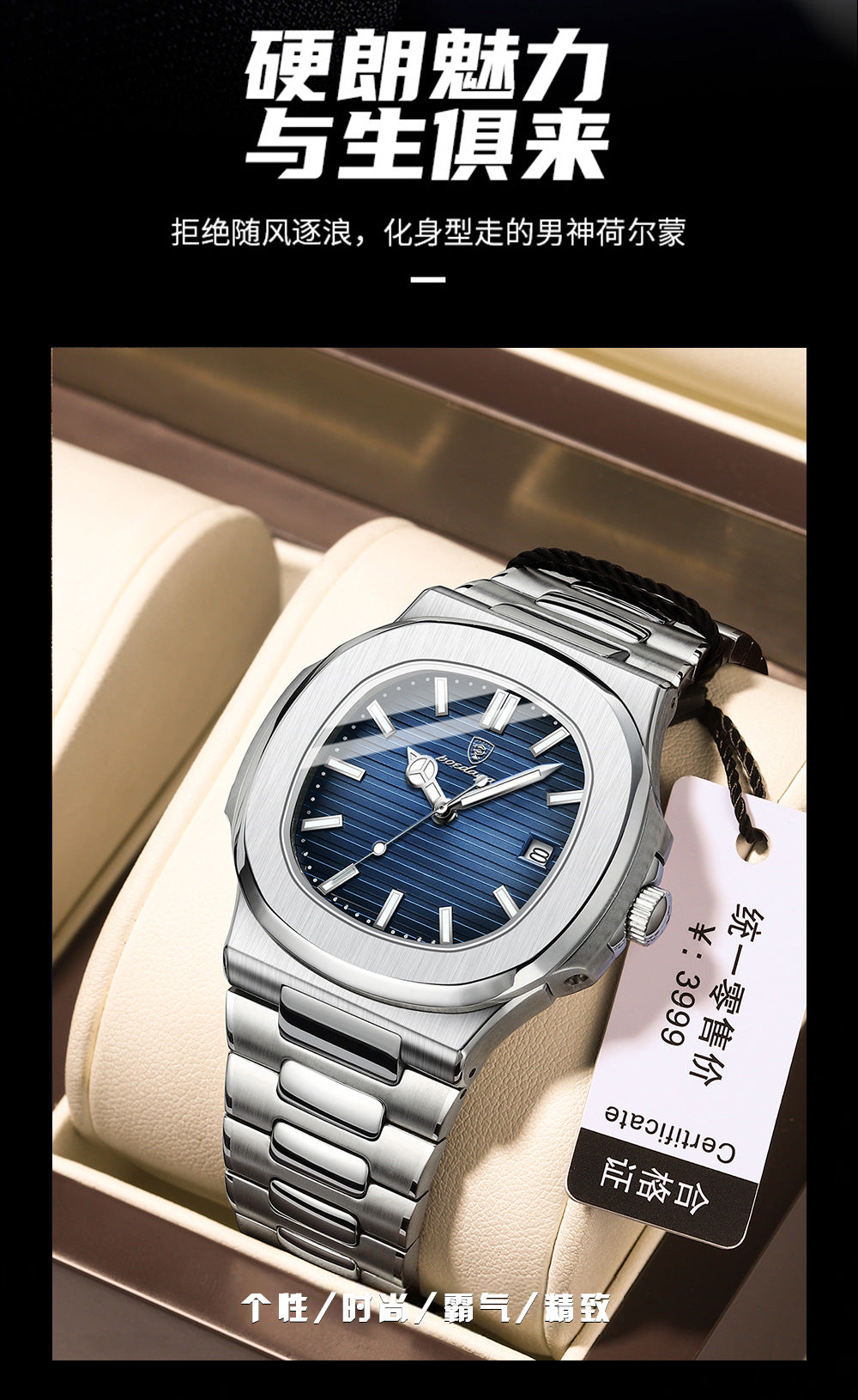 Swiss Brand New Waterproof Ultra-Thin Men's Watch Calendar Quartz Watch Live Export Hot Item Dropshipping