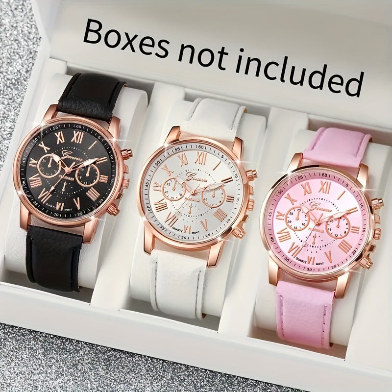 Cross-Border Hot-Selling Watches geneva Belt Women's Quartz Watch Classic Multi-Color Optional Women's Watch