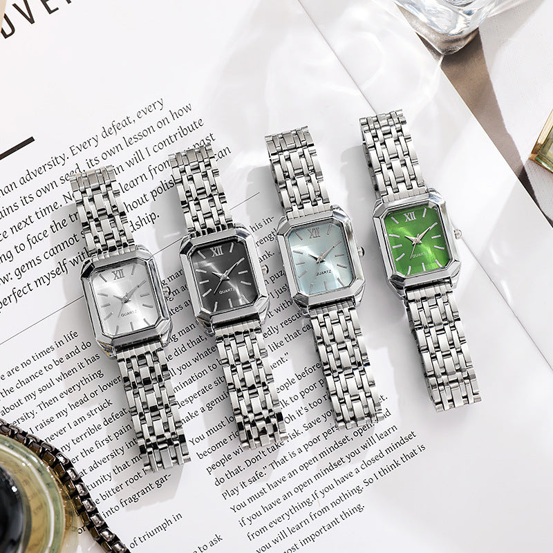 Foreign Trade New Women's Watch Female Student Glass Quartz Watch Wholesale Casual Fashion Women's Watch Square Women's Watch