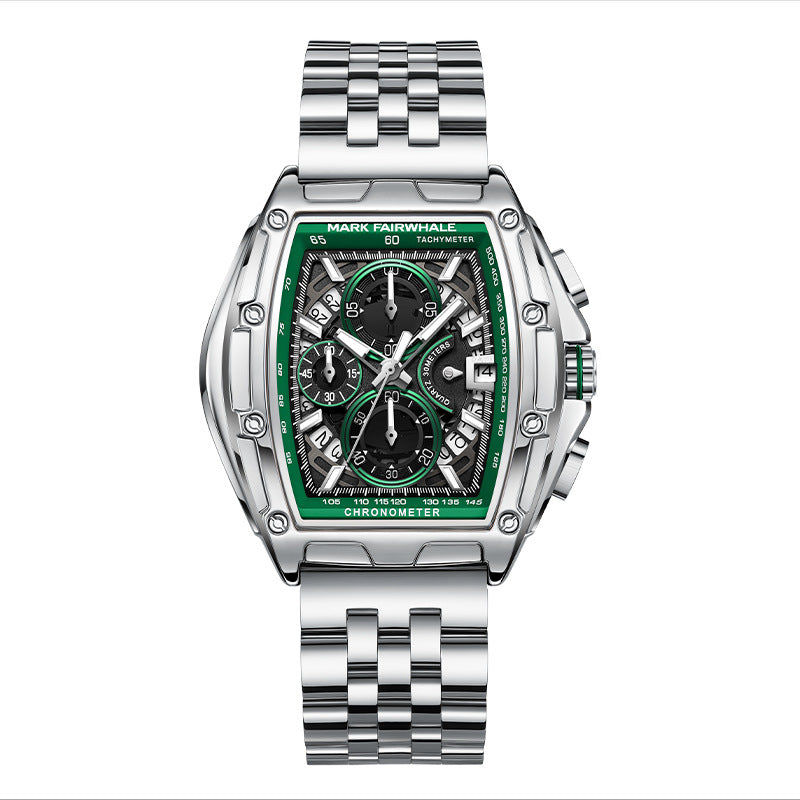 Mark Huafei Mark Fairwhale Brand multifunctional luminous chronograph skeleton hot-selling waterproof quartz watch