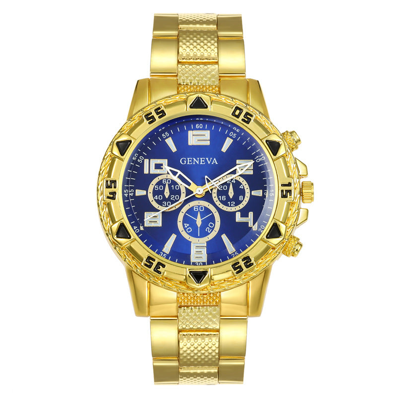 Southeast Asia Cross-Border Men's Watch Set Wholesale Steel Band Watch Men's Trendy Fashion Quartz Watch Men's Watch