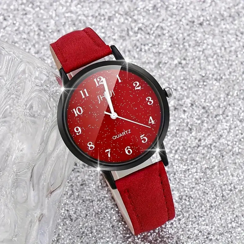 Foreign Trade Hot-Selling Fashion Digital Matte Women's Watch Female Watch Women's Model Wristwatch Leather Strap Quartz Watch Student Watch