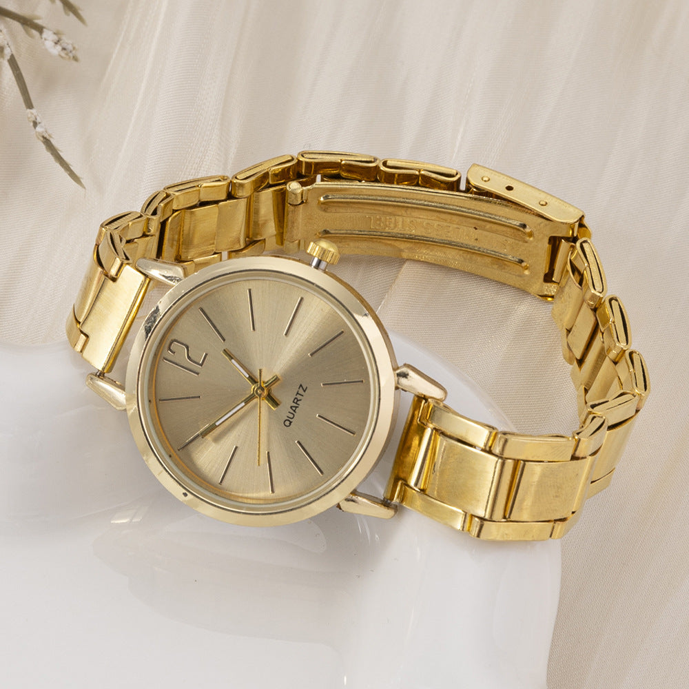 Wholesale Cross-Border Foreign Trade Hot-Selling Casual Fashion Women's Steel Band Watch Simple Digital Scale Student Quartz Wristwatch