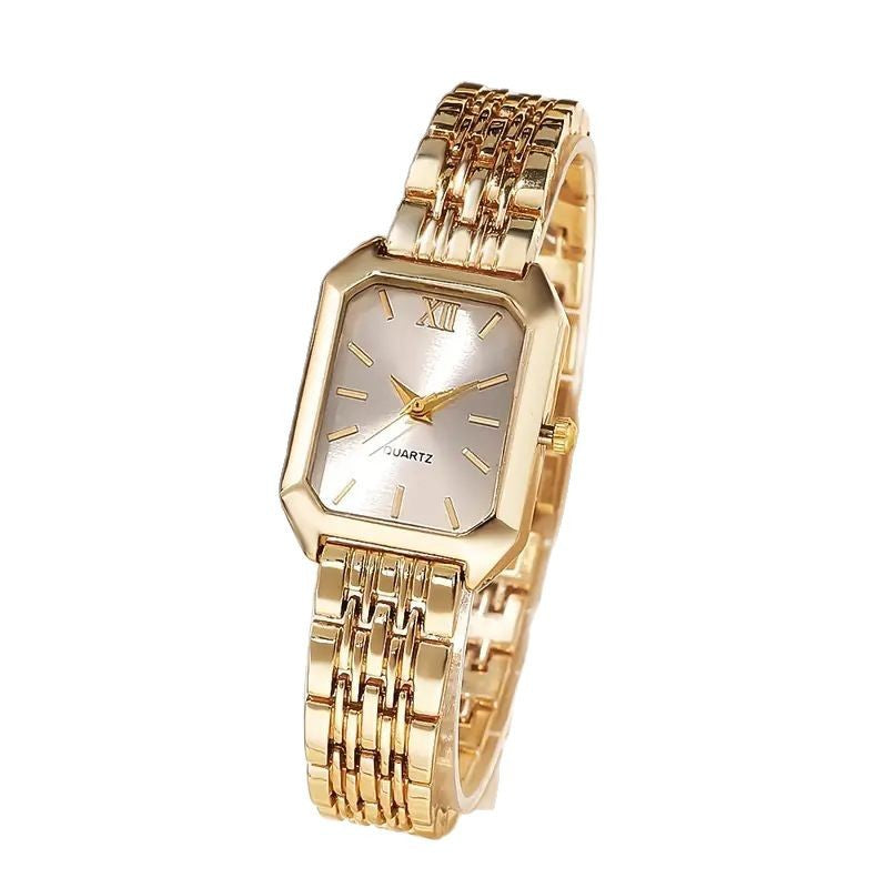 Cross-border hot ins Wind Steel Band Women's Watch Fashion Simple Square Quartz Wristwatch Female Student Versatile Watch