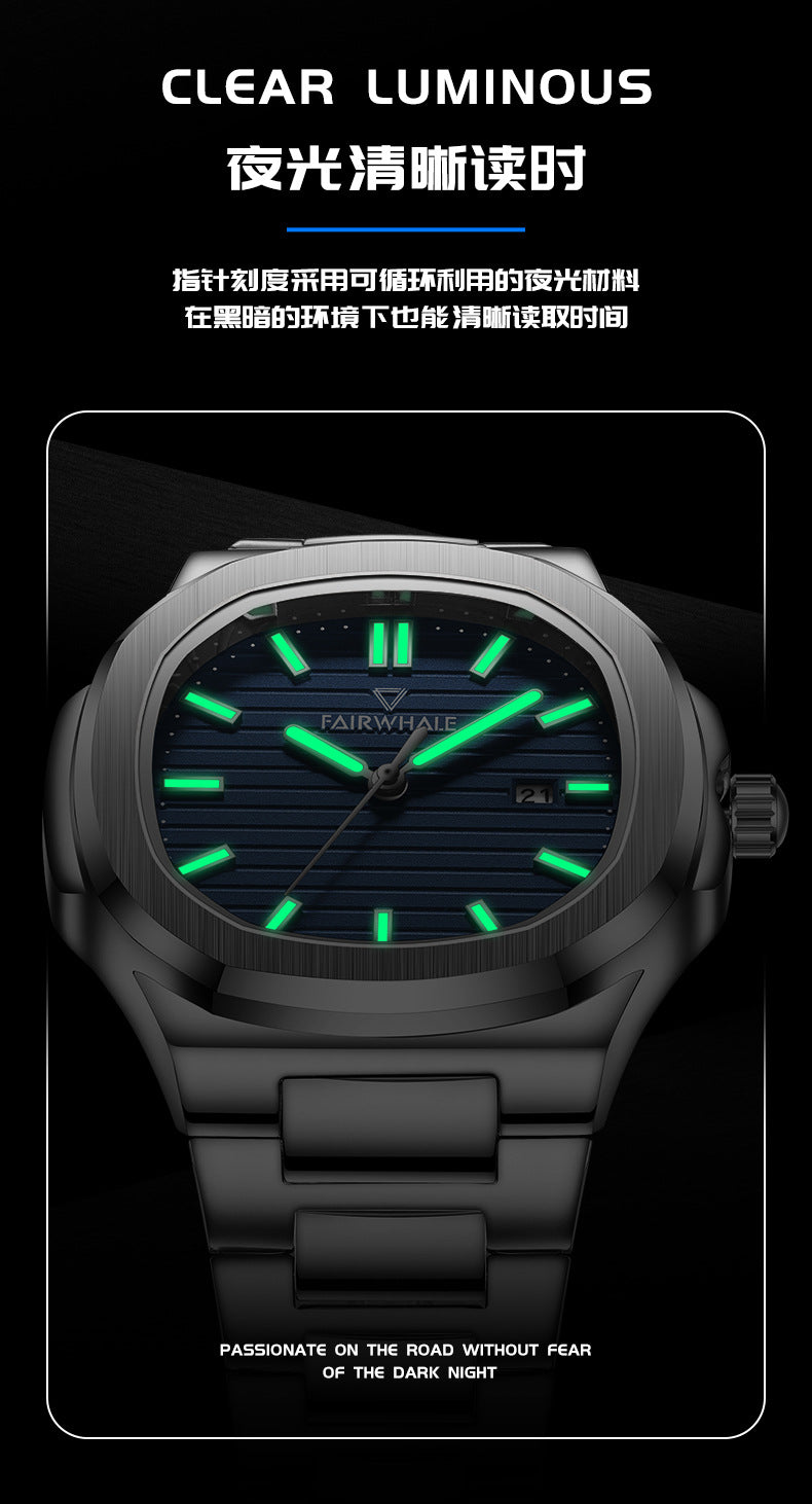 Mark Huafei Mark Fairwhale Men's Watch Business Simple Quartz Watch Popular Nautilus Watch
