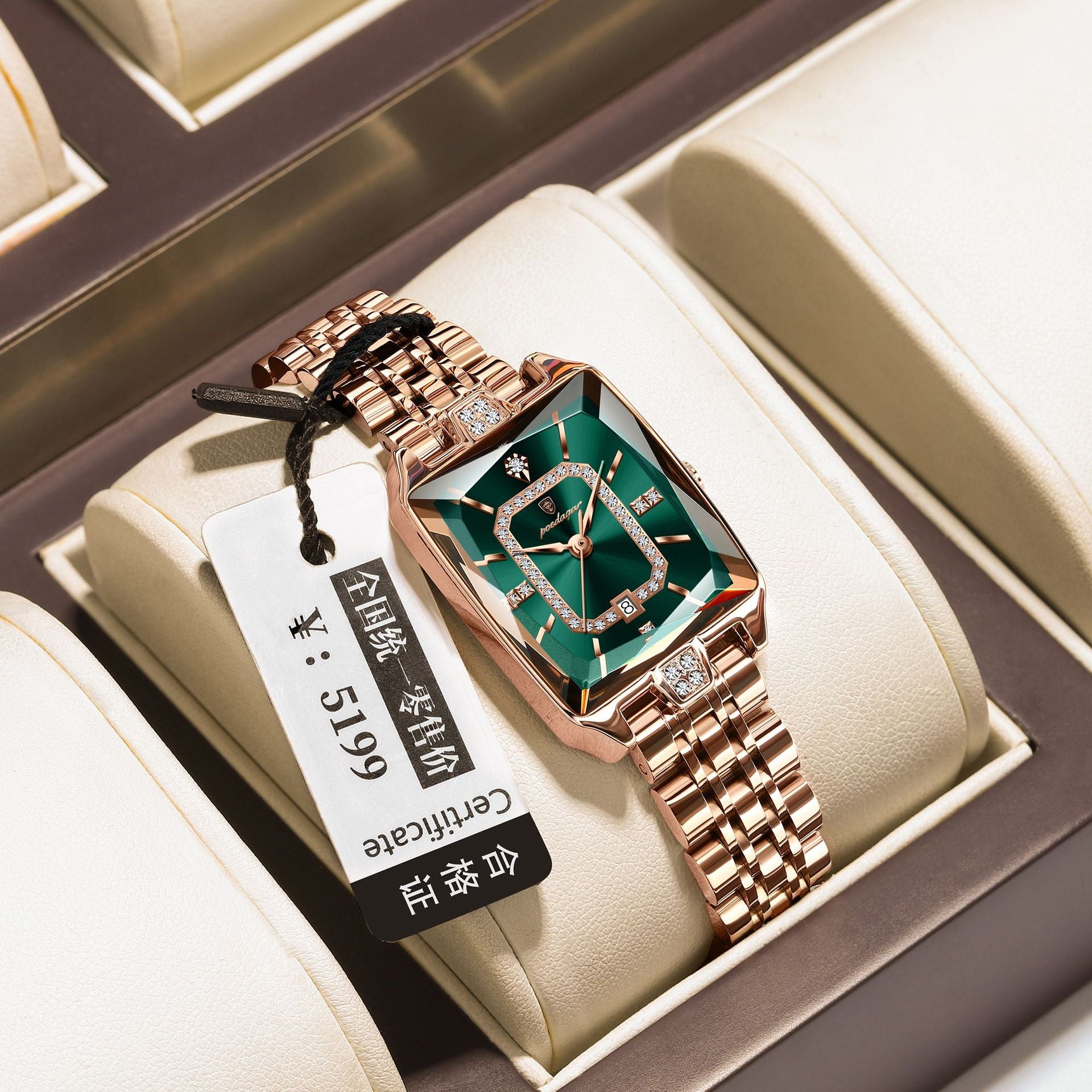 Swiss Brand Square Women's Watch New Luxury Waterproof Fashion Wristwatch Live Streaming Foreign Trade Hot Item Dropshipping