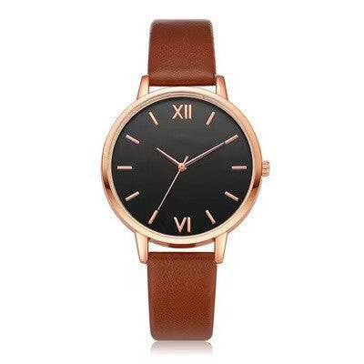 New export simple set quartz wristwatch trendy pu Watch Strap Women's Watch Strap Bracelet Bracelet Set Women's Watch