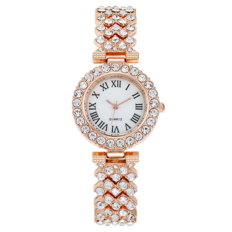 Foreign Trade Hot-Selling Fashion Diamond-Studded Women's Watch High-End Luxury Goddess Bracelet Watch Women's Versatile Quartz Wristwatch
