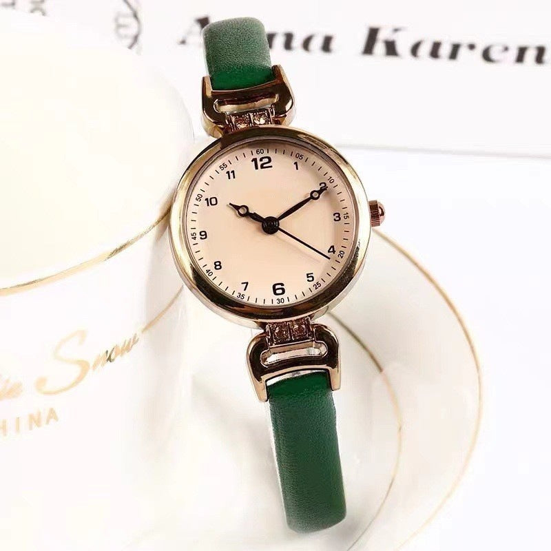 Retro Exam Watch for Women Students ins High-Value Light Luxury British Style Small Dial Women's Quartz Watch