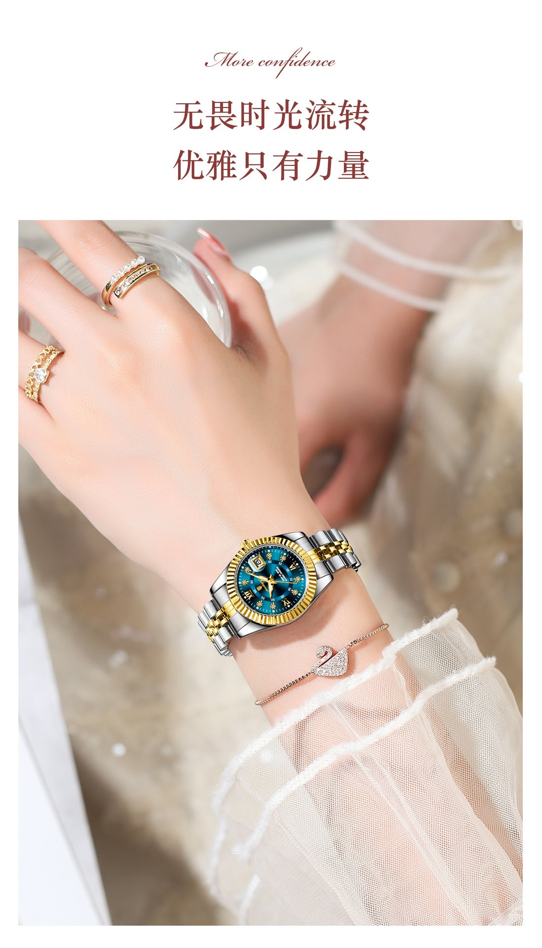 Swiss Brand Luxury Women's Watch New Waterproof Luminous Quartz Wristwatch Live Export Hot Item Dropshipping