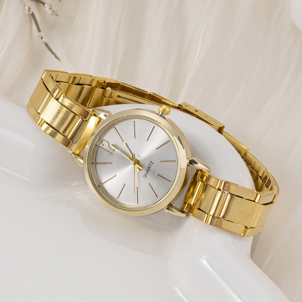 Wholesale Cross-Border Foreign Trade Hot-Selling Casual Fashion Women's Steel Band Watch Simple Digital Scale Student Quartz Wristwatch