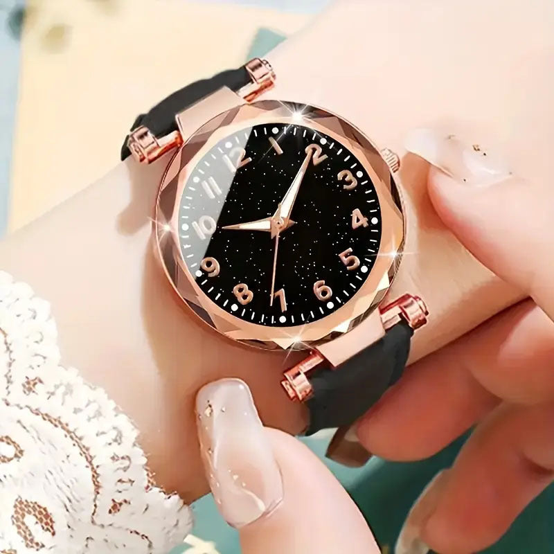 Grinding Digital Belt Women's Starry Sky Luminous Watch Women's Watch Dial Manufacturer In Stock Quartz Watch Wholesale