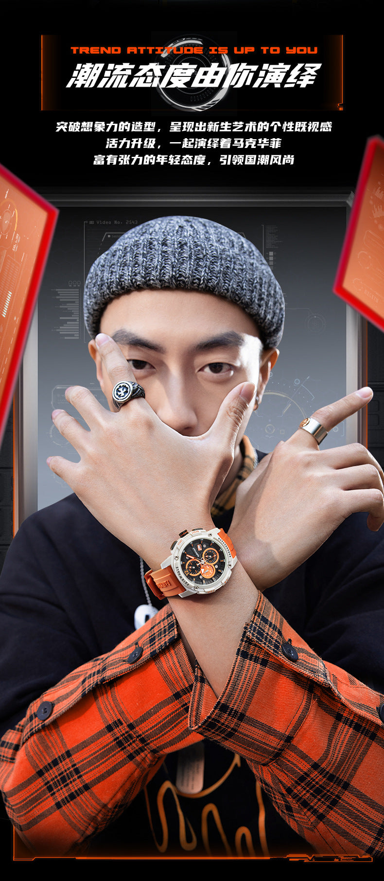 Mark Huafei Mark Fairwhale Watch Wholesale Quartz Watch Multifunctional Watch Sports Waterproof High-End