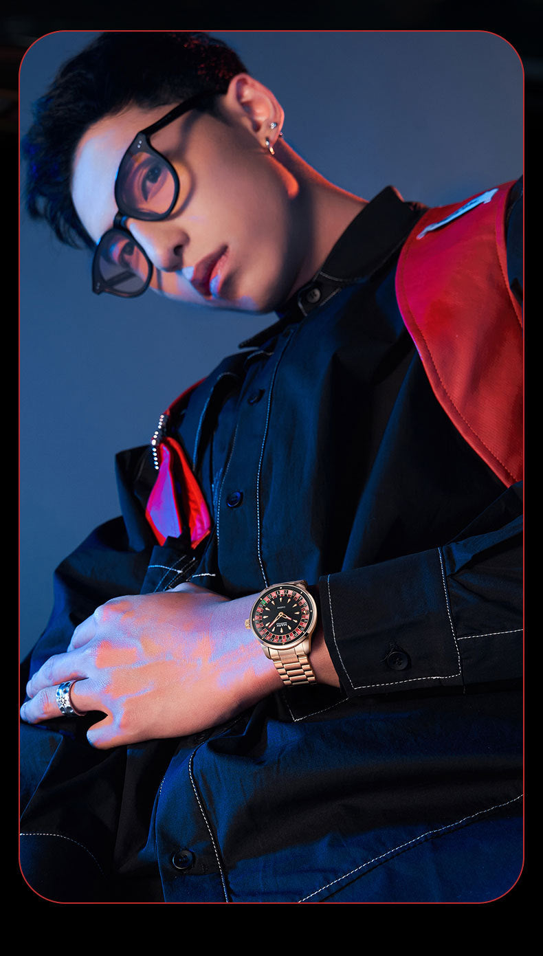 Mark Huafei/Mark Fairwhale Watch Brand Roulette Rotatable Watch Cross-Border Men's Quartz Watch