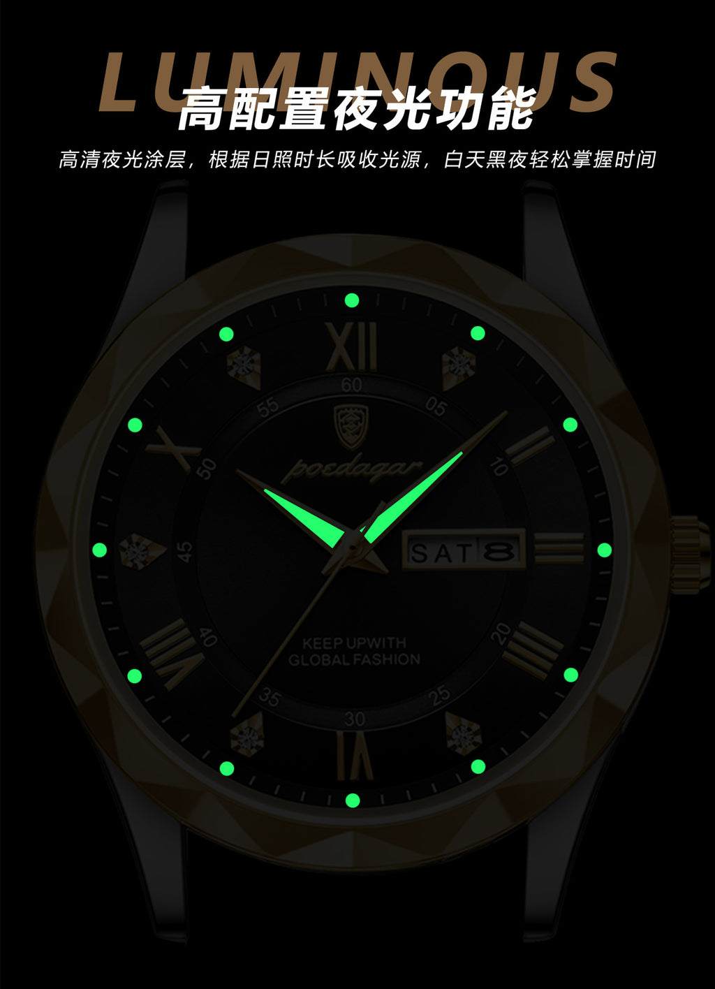 Swiss Brand Waterproof Luminous New Men's Watch Leather Strap Quartz Watch Live Streaming Foreign Trade Hot Item Dropshipping