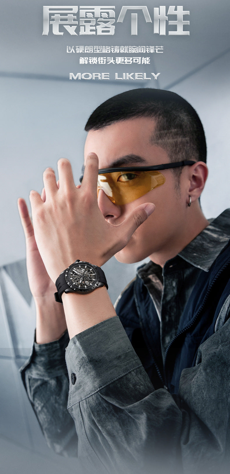 Mark Huafei MarkFairwhale Brand Men's Watch Fully Automatic Skeleton Mechanical Watch Hot-Selling Cross-Border Factory