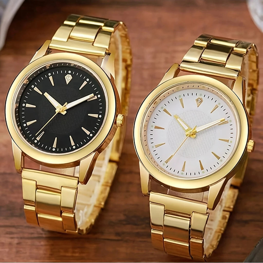 New Couple Watches Steel Band Women's Light Luxury High-end Feel Watches Men's and Women's Quartz Watches Gift Watches Manufacturer In Stock