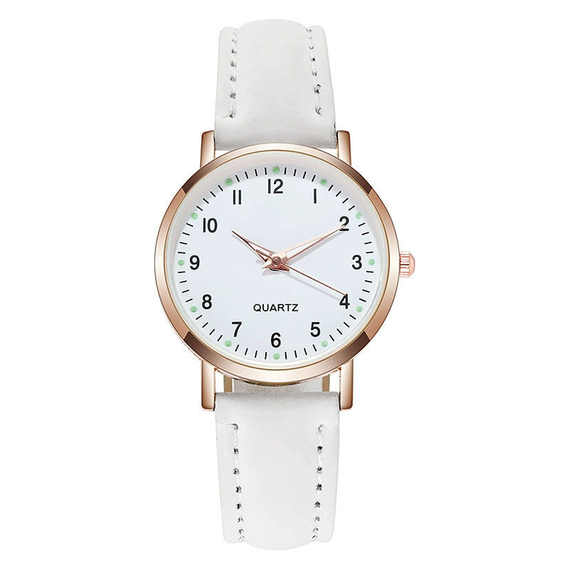 Cross-Border Simple Design Leather Strap Women's Watch High-End Feel Fresh Decorative Watch for Girls