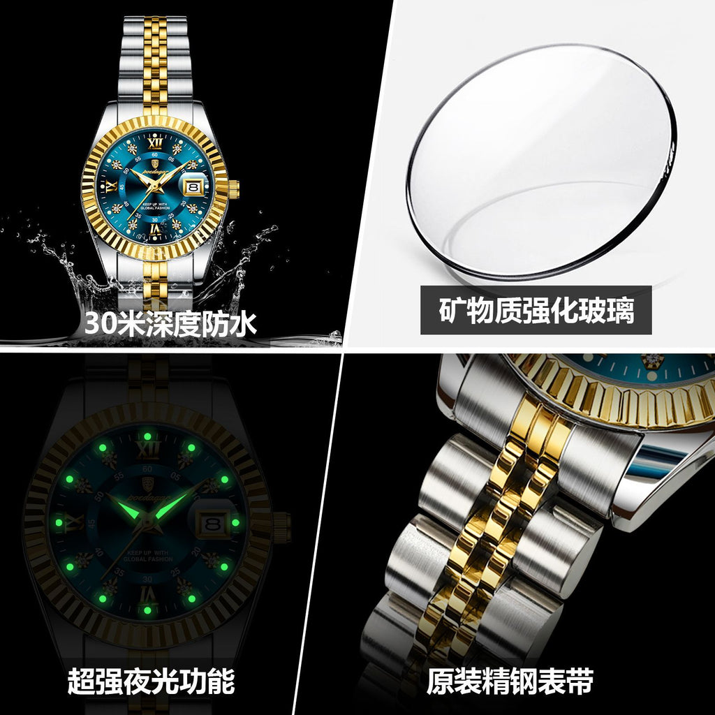 Swiss Brand Luxury Women's Watch New Waterproof Luminous Quartz Wristwatch Live Export Hot Item Dropshipping
