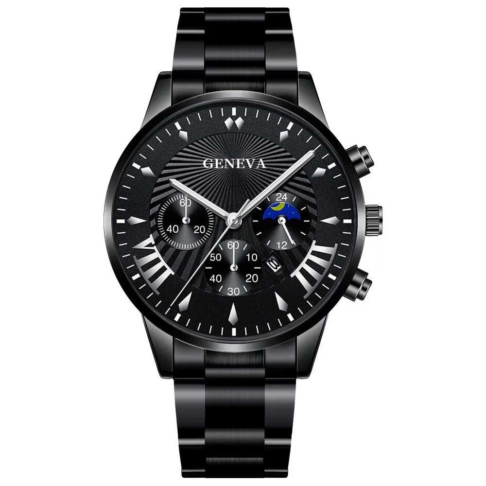 Foreign Trade Hot-Selling Business Fashion Three-Eye Calendar Men's Watch Steel Band Glass Quartz Watch Wholesale