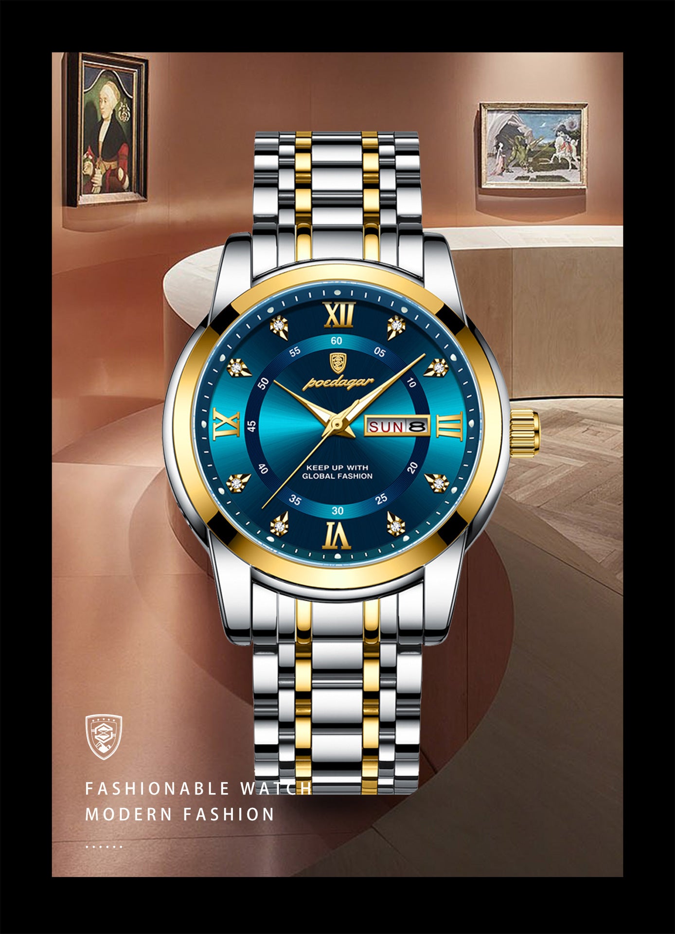 Swiss Brand Waterproof New Men's Watch Dual Calendar Luminous Quartz Watch Live Export Hot Item Dropshipping