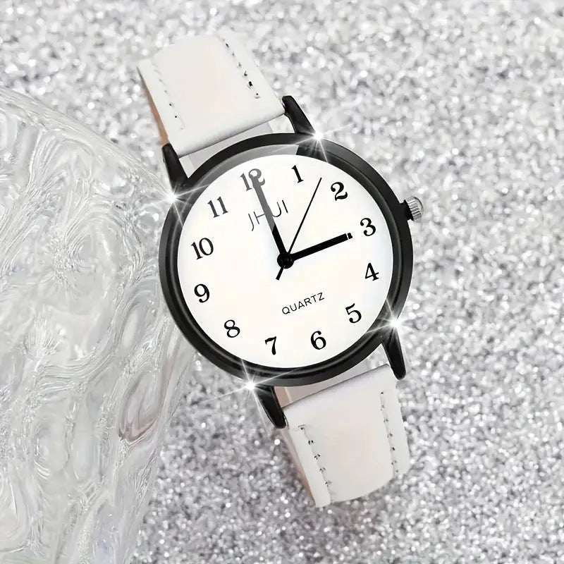 Foreign Trade Hot-Selling Fashion Digital Matte Women's Watch Female Watch Women's Model Wristwatch Leather Strap Quartz Watch Student Watch