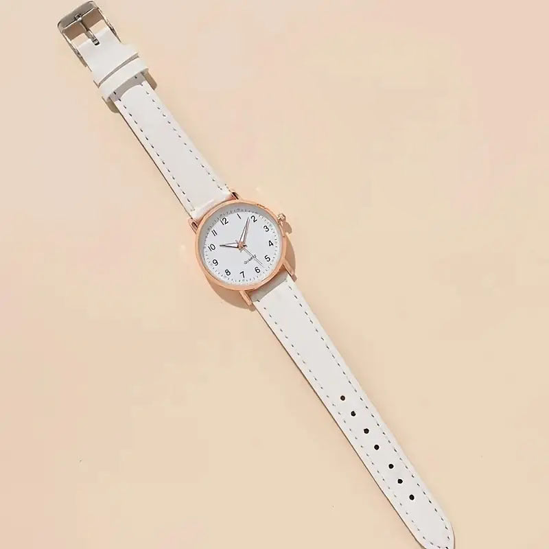 Cross-Border Simple Design Leather Strap Women's Watch High-End Feel Fresh Decorative Watch for Girls